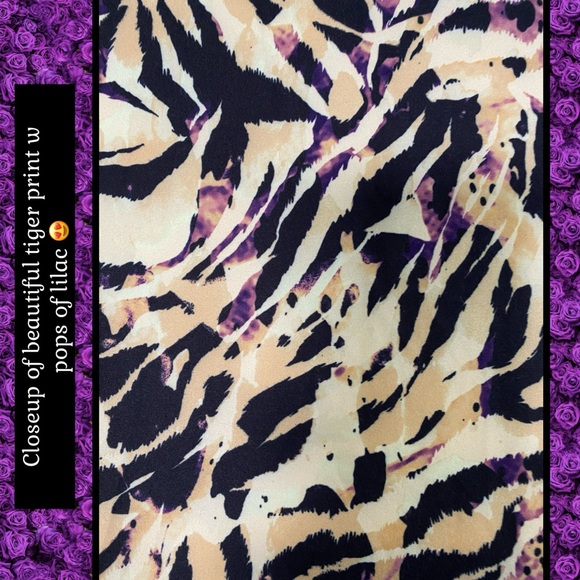 NWT 1X SWING TUNIC BLACK & BUTTERY BEIGE TIGER ANIMAL PRINT generously sized - Picture 4 of 14